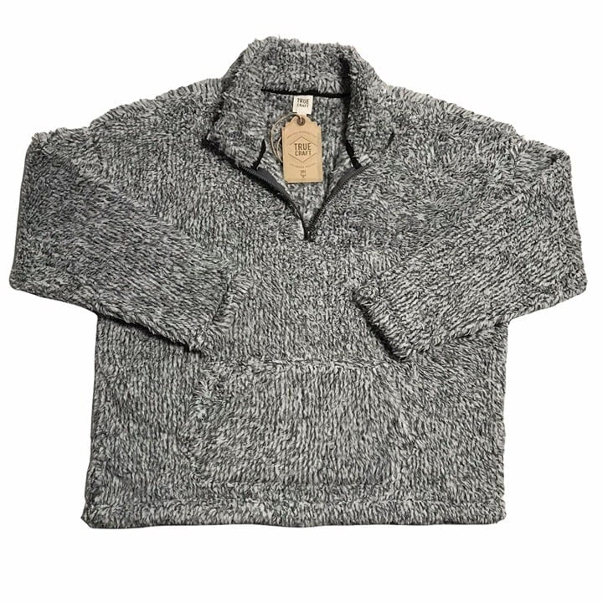 True Craft Womens Sherpa Pullover Sweater Size 3X Gray Warm Stylish & Comfy