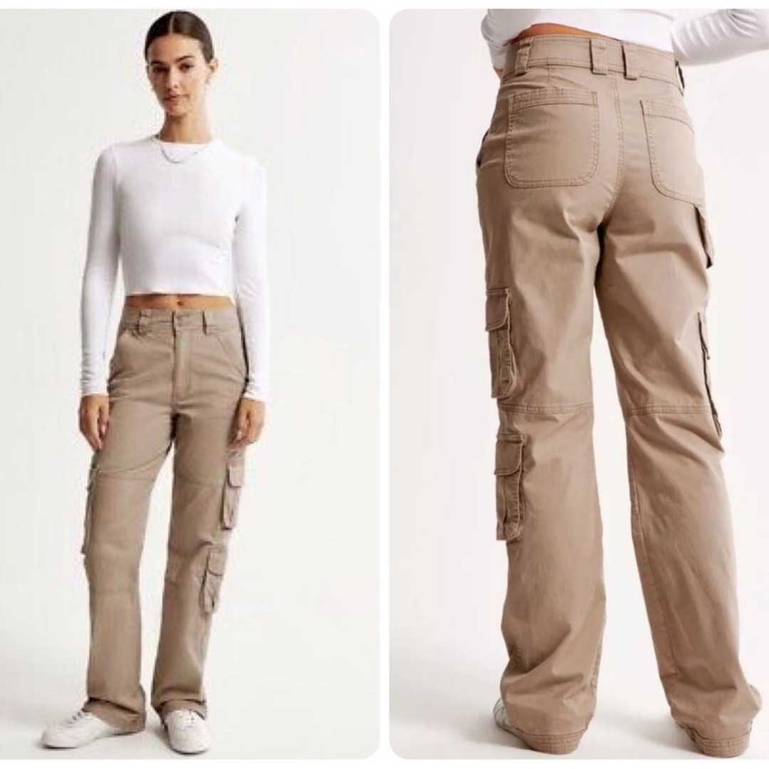 NWT Abercrombie & Fitch Relaxed Cargo Pant in Light Taupe