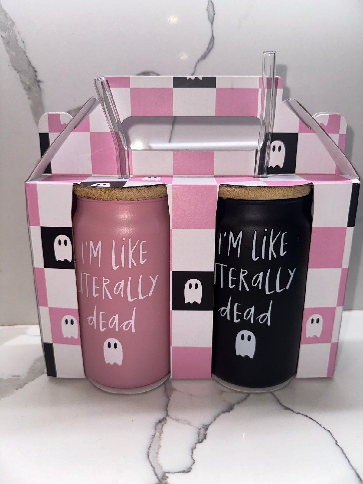 I’m like literally dead ghost soda glasses