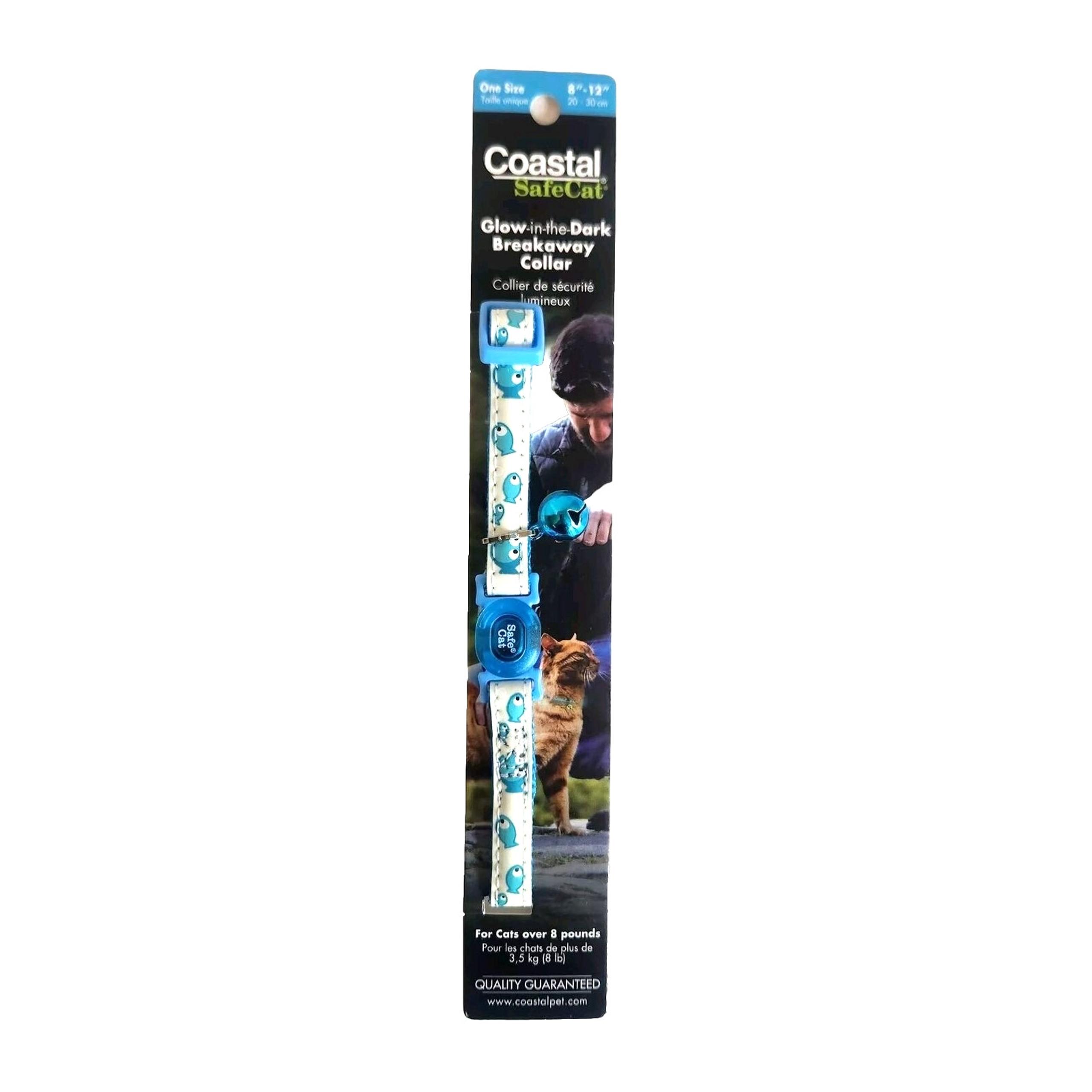 Coastal SafeCat Glow in the Dark Breakaway Cat Collar with Bell and Blue Fish