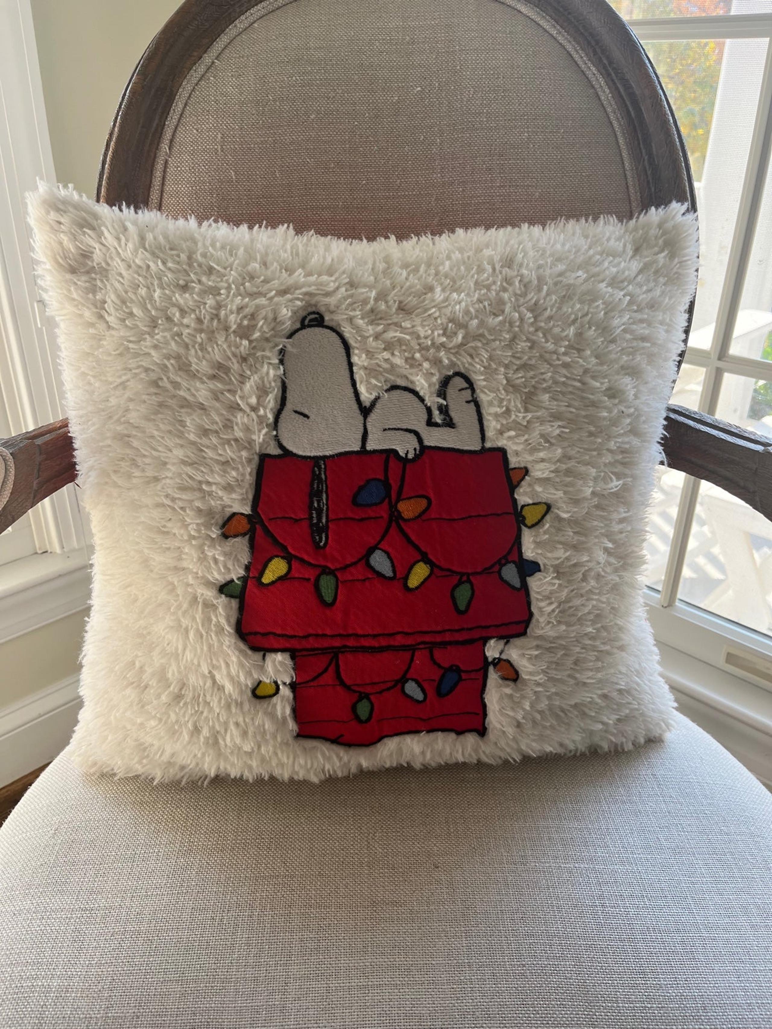 HTF Pottery Barn Kids Snoopy Christmas Lights Pillow Rare!!
