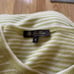 Loro Piana Chartreuse White Cashmere Striped Short Sleeve Crewneck T-Shirt EUC S