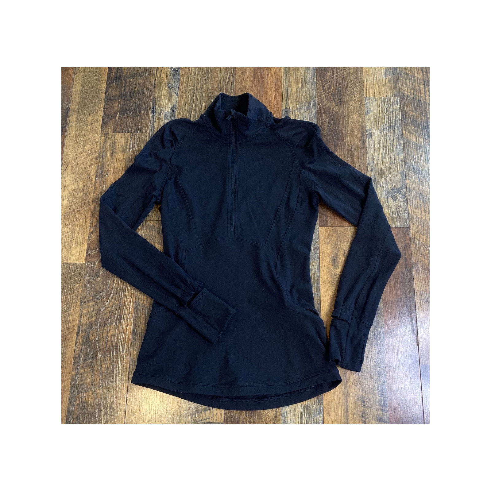 Lululemon Extra Mile 1/2 Half Zip Black Pullover Rulu Size 2