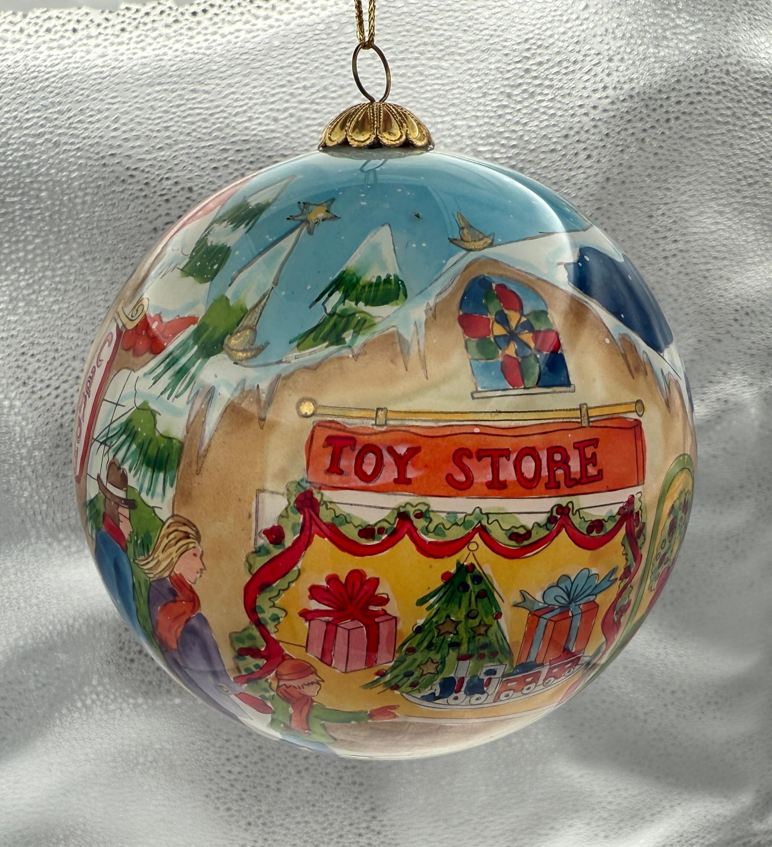 2005 Li Bien “Toy Store” Ornament – Holiday Shoppers on a Snowy Day