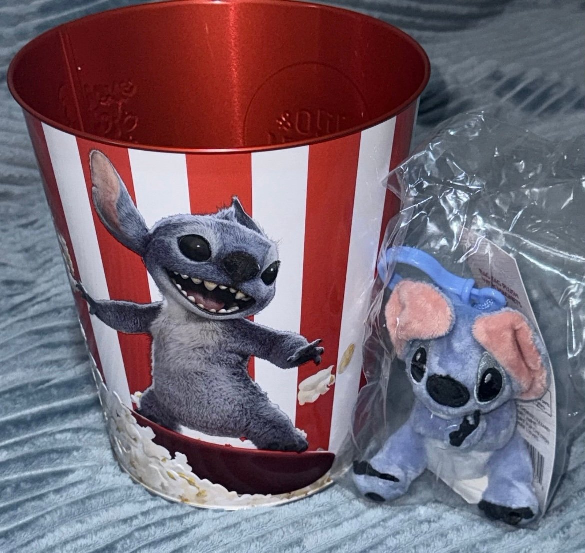 Cinemark 2025 Lilo & Stitch Plush Tin Surfing Popcorn Bucket Brand New Fast Ship