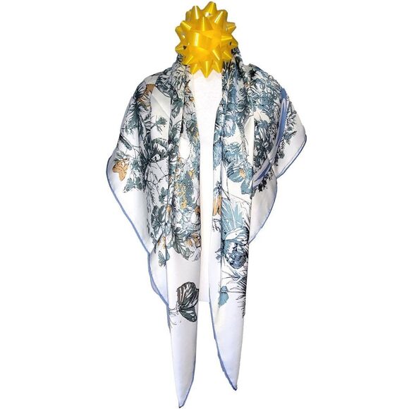 NEW Genuine 100% Mulberry Silk Double Sided Scarf 42 x42 Square Shawl 57991