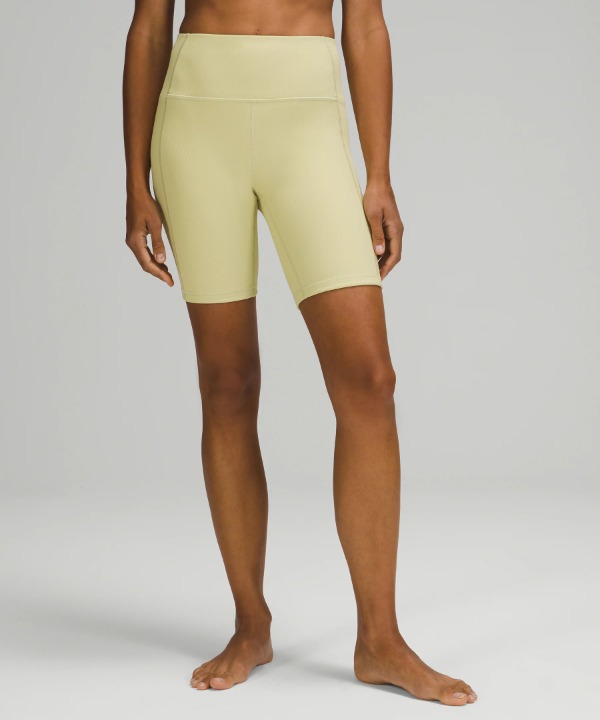 Ribbed Contoured High-Rise Short 8 in Dew Green Size 4