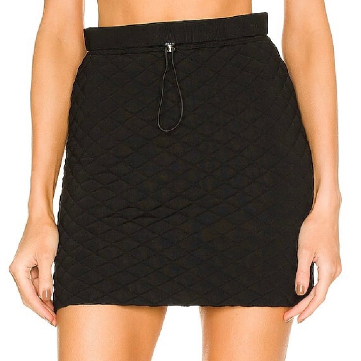375 NEW HELMUT LANG REVOLVE BLACK QUILTED MINI SKIRT