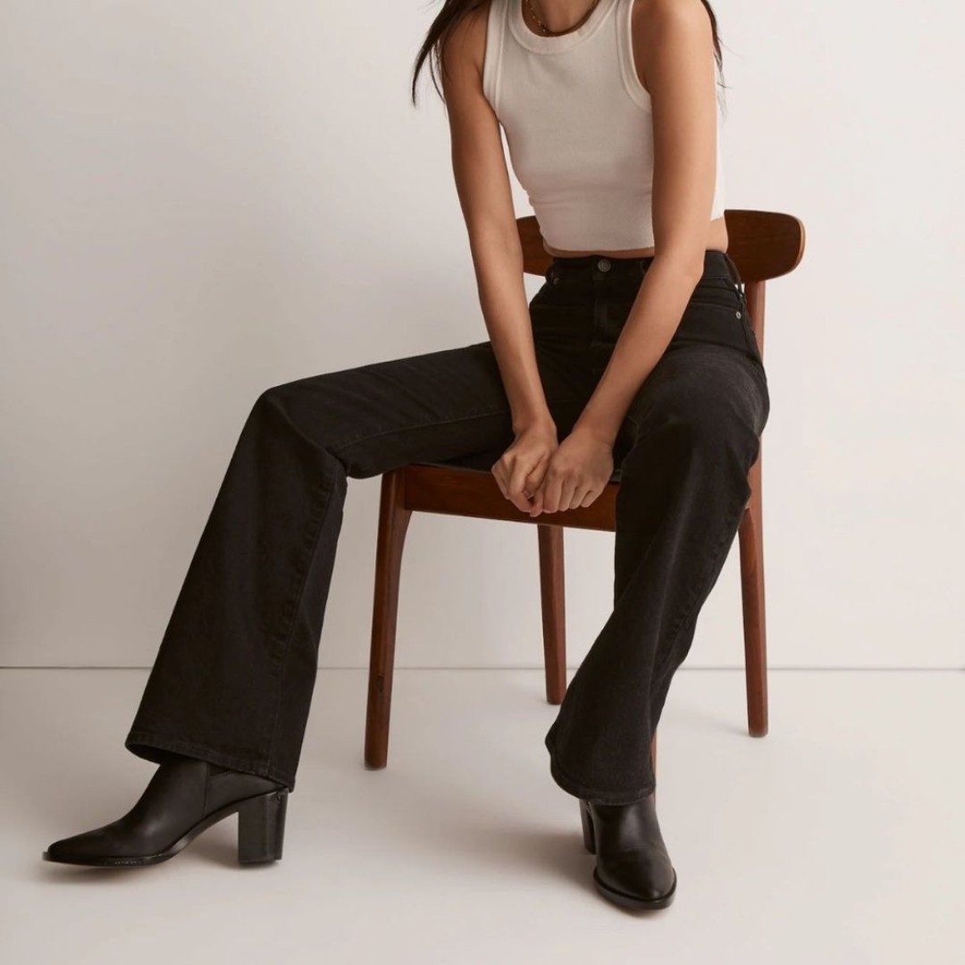 Madewell The Perfect Vintage Flare Jean in Sherborn Wash Black Denim