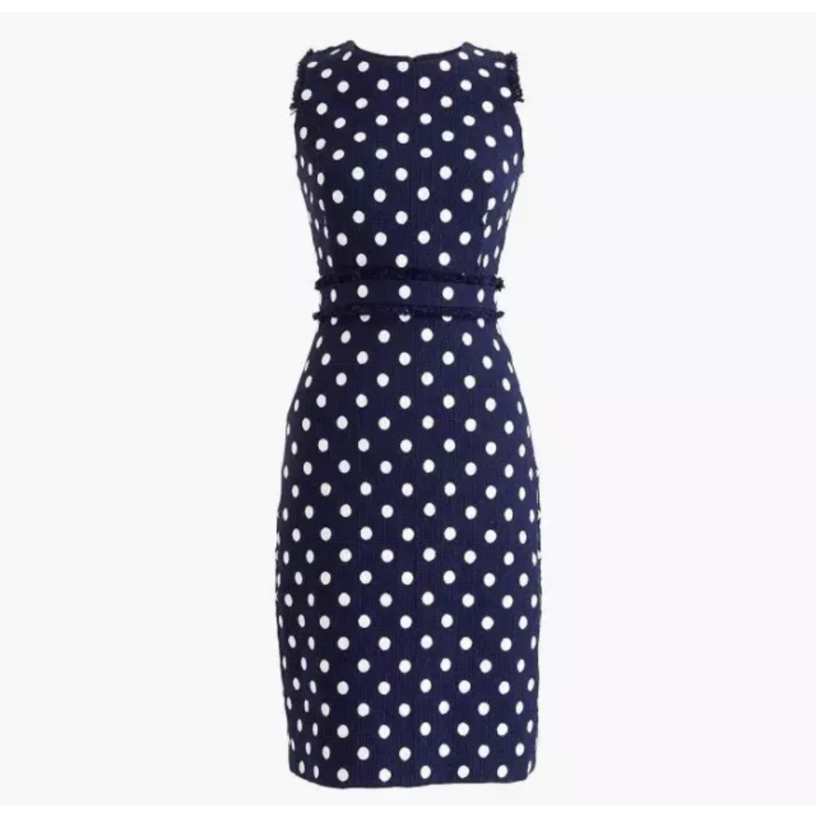 J.Crew Sheath dress in spotted tweed H8030 Navy Polka Dots