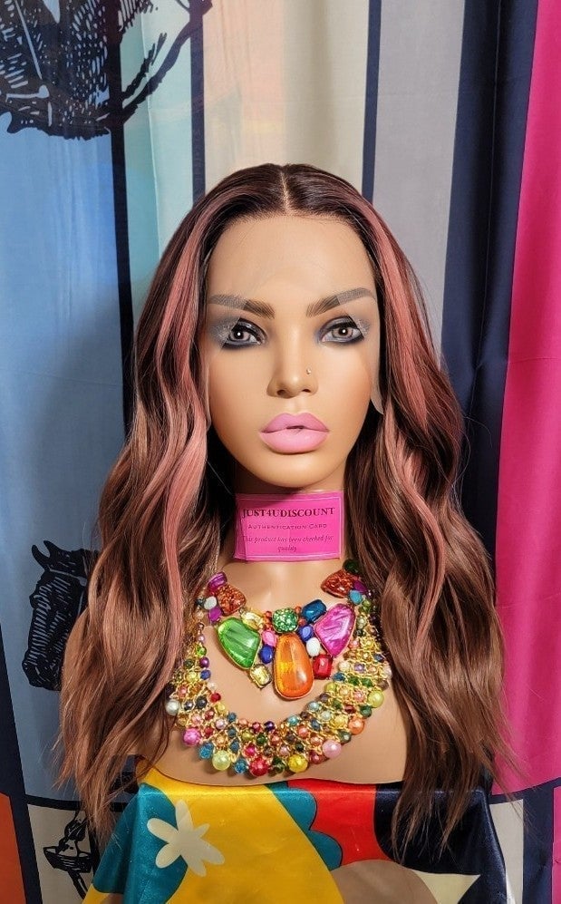 Celebrity Sexy brown color highlighted balayage hot pink explosion hd free part