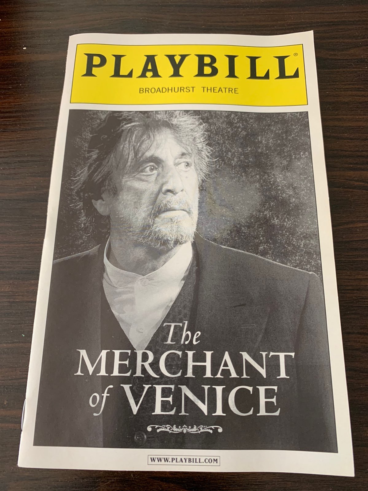 Playbill - Merchant of Venice