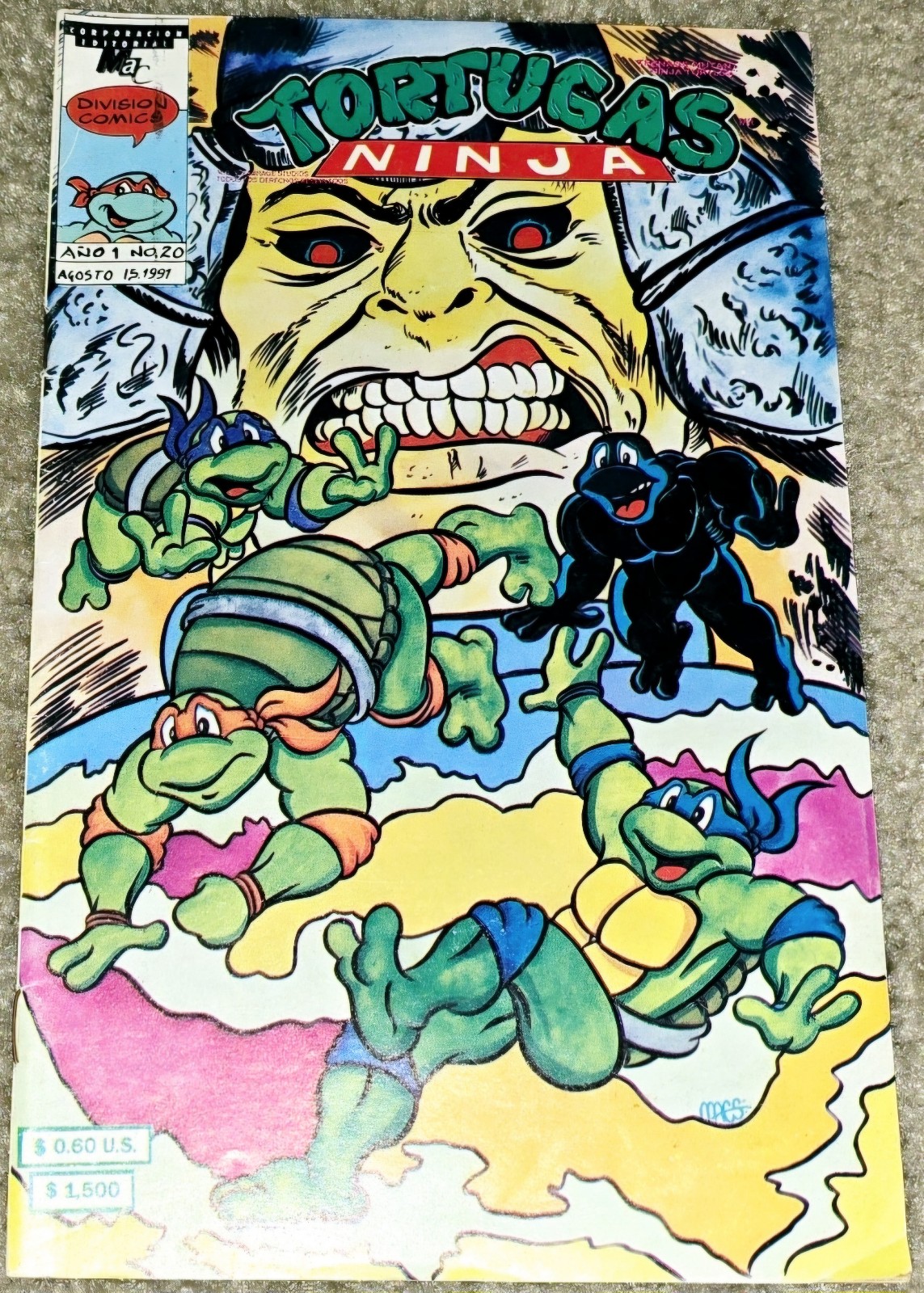 1 Rare VHTF TMNT Tortugas Ninja 20 MX Vintage Turtles 1991 Foreign Variant