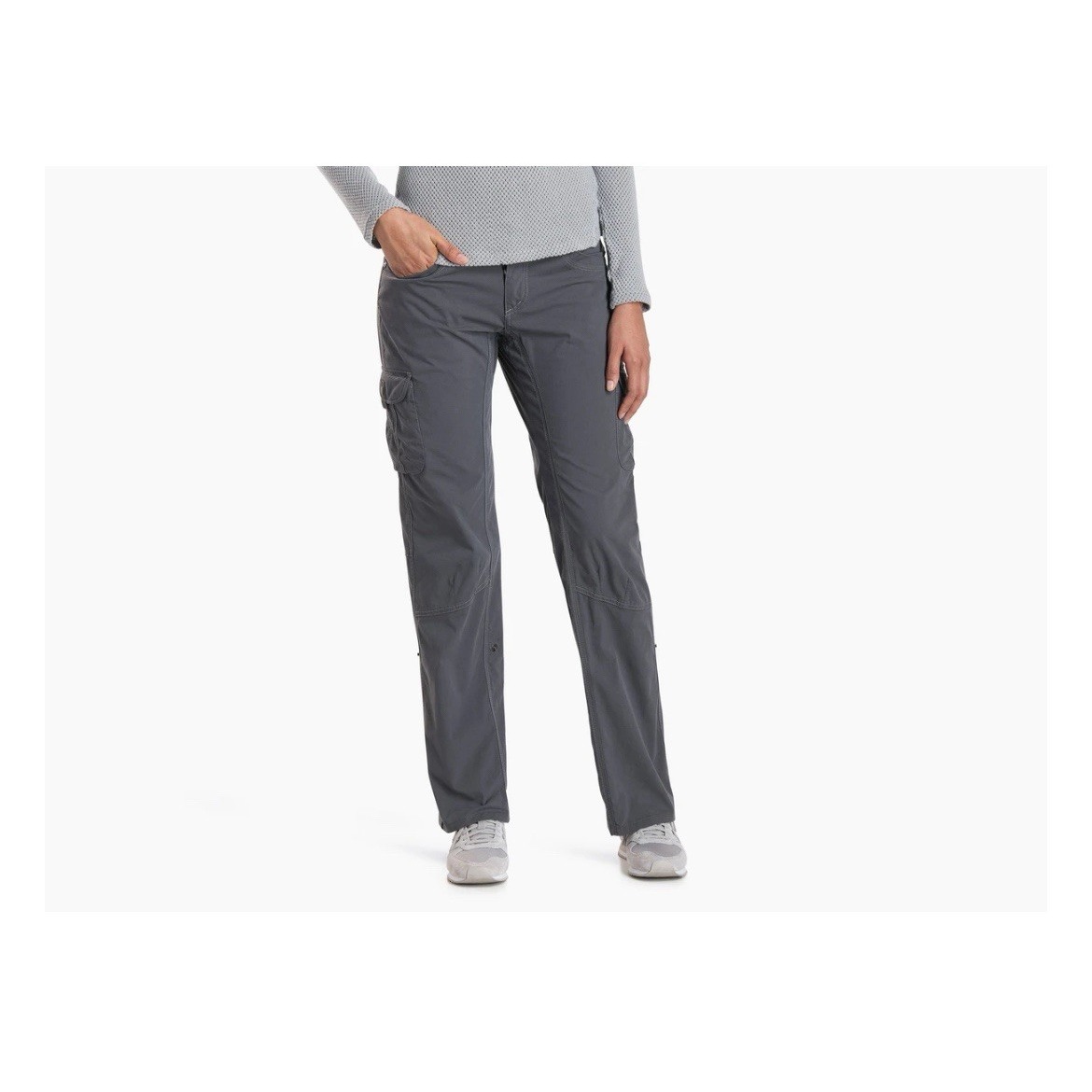 Kuhl Women Splash Roll-Up Pants Cargo Hiking Pants Outdoor Shadow Gray 12 Large
