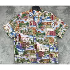 VTG Paradise Found Men's Hawaiian Shirt Size 2XL Southwest Pueblos Desert Rayon