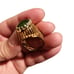 Size 8 Vintage 18K GP Cabochon Jade Gemstone Golden Cocktail Ring