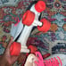 Vintage Roller Derby Skates Size 8 White Hot Pink Roller Skates