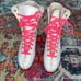 Vintage Roller Derby Skates Size 8 White Hot Pink Roller Skates