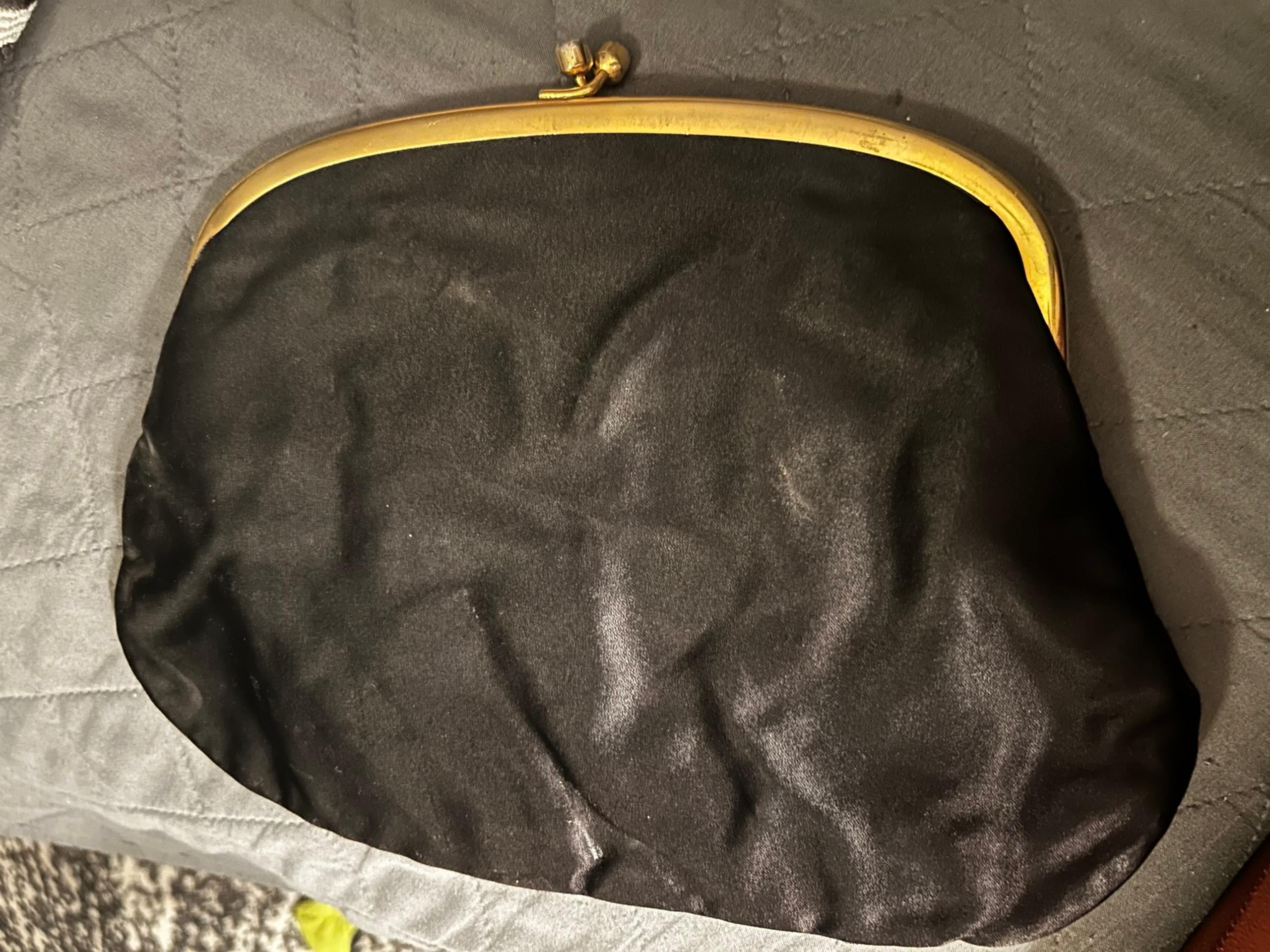 Pretty Vintage Koret cloth Clutch Purse with Two Coin / Eyeglass