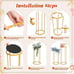 NEW 3pcs Cylinder Pedestal Stands,Gold Metal Plant Stands Round Display