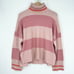 J. Crew Striped Turtleneck Sweater Supersoft Yarn Merino Wool Alpaca Pink