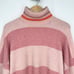 J. Crew Striped Turtleneck Sweater Supersoft Yarn Merino Wool Alpaca Pink