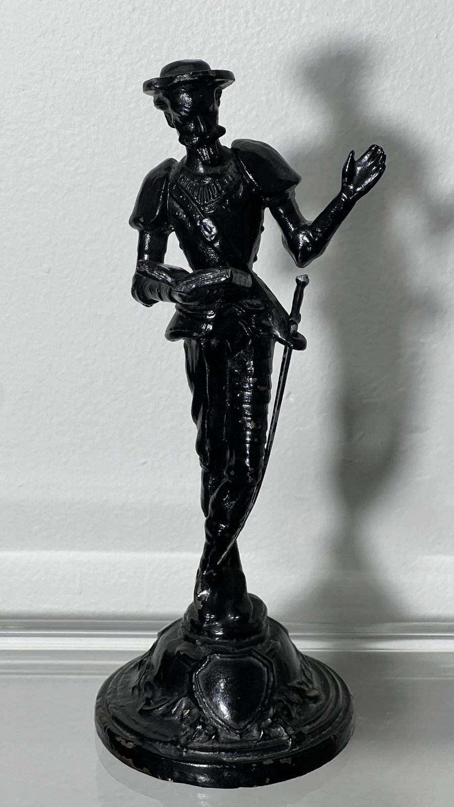 Vintage cast iron figurine of Don Quixote of La Mancha. Soviet Kasli