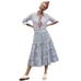J. Crew Women Tiered Midi Skirt Size Medium M Blue Stripes AO838 Nautical Lined
