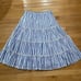 J. Crew Women Tiered Midi Skirt Size Medium M Blue Stripes AO838 Nautical Lined