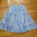 J. Crew Women Tiered Midi Skirt Size Medium M Blue Stripes AO838 Nautical Lined