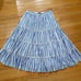 J. Crew Women Tiered Midi Skirt Size Medium M Blue Stripes AO838 Nautical Lined