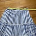 J. Crew Women Tiered Midi Skirt Size Medium M Blue Stripes AO838 Nautical Lined