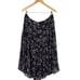 Vintage Silk Floral Print Skirt Pleated Purple Black Midi Prairie Womens 16 P