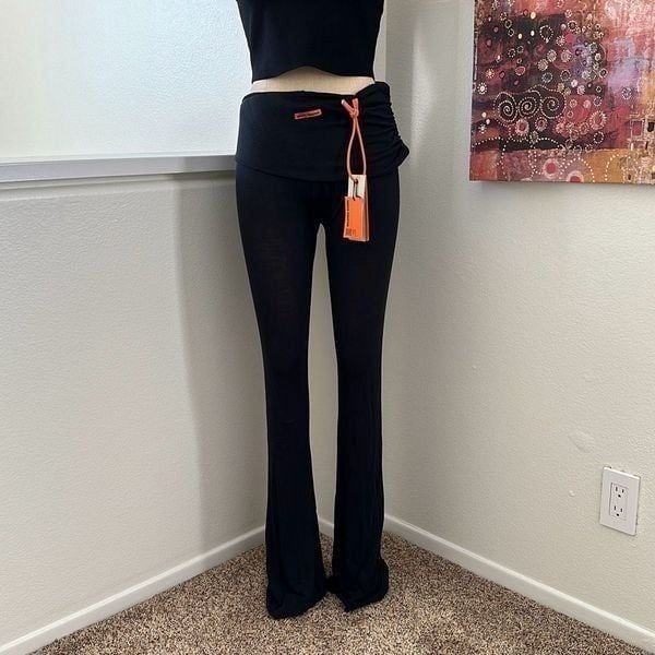 Heron Preston Twisted Flare Viscose Pant Black Size M