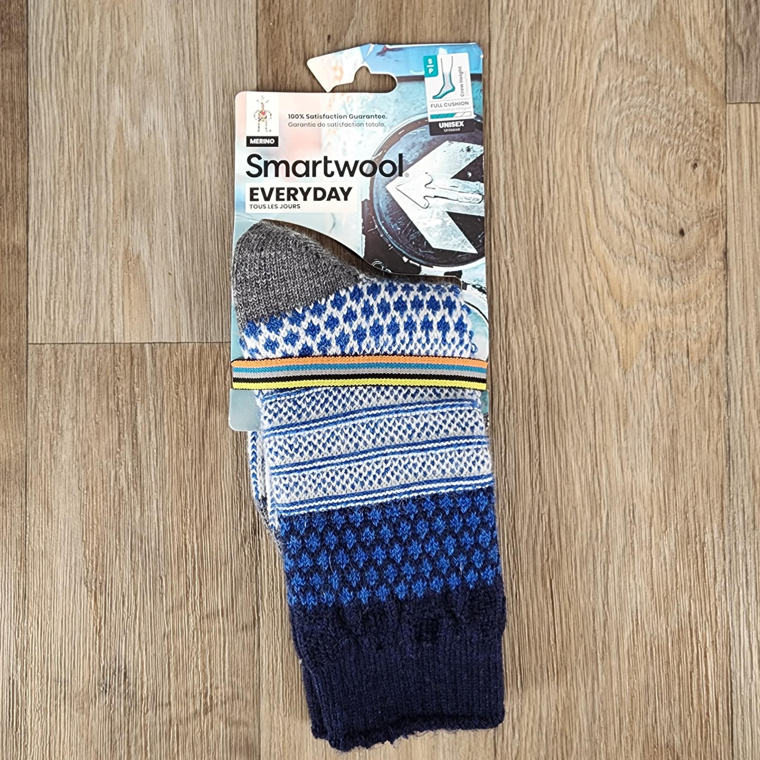 Smartwool Everyday Crew Socks Full Cushion Merino Wool Blend Unisex Small Blue
