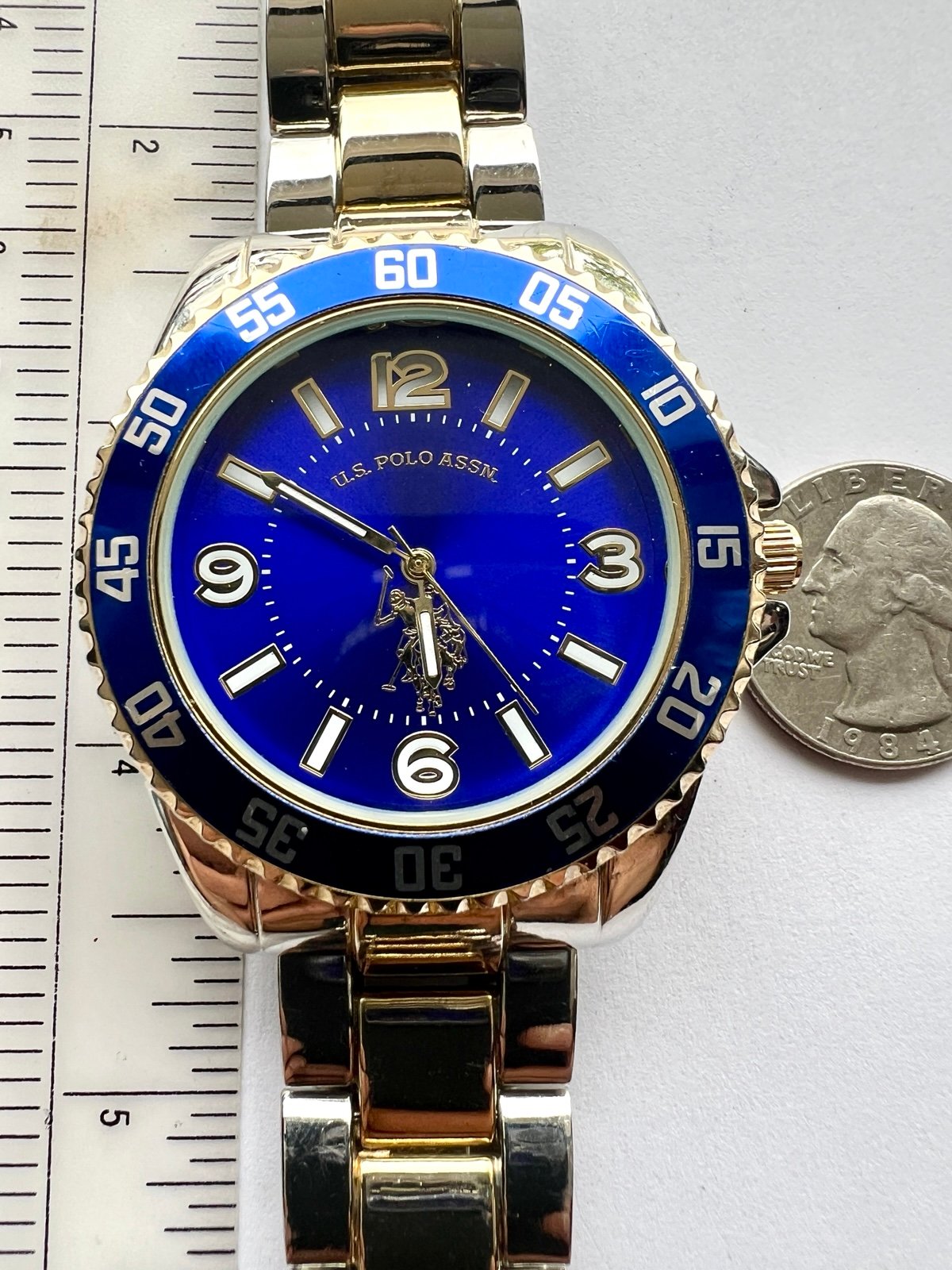 New U.S POLO ASSN Blue Dial, Men Watch 44mm.