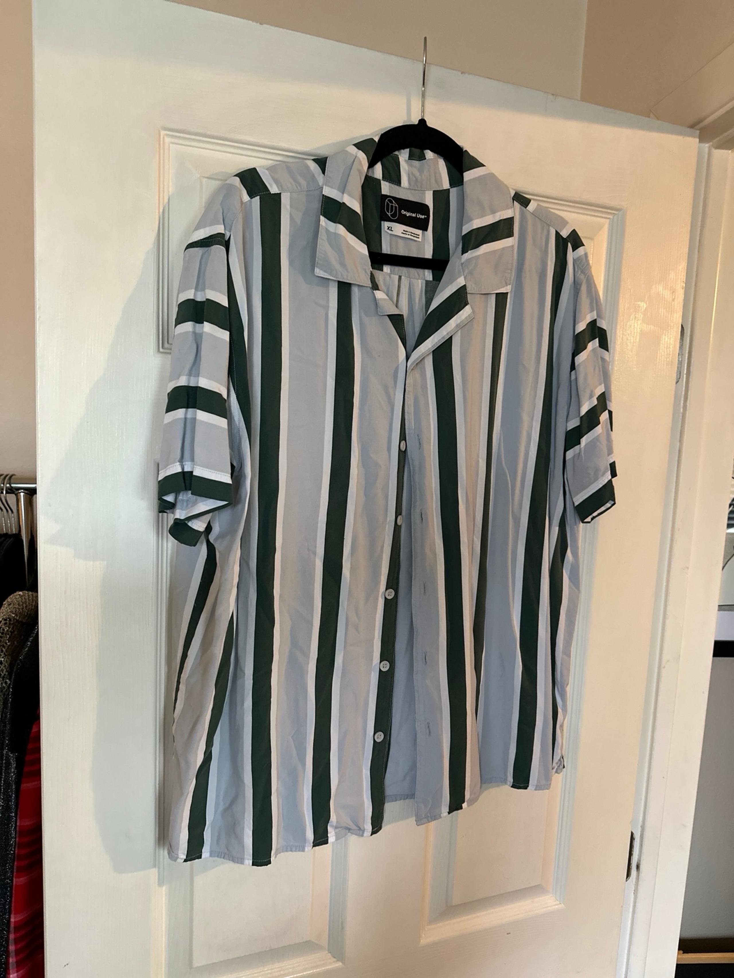 Men’s striped button down shirt