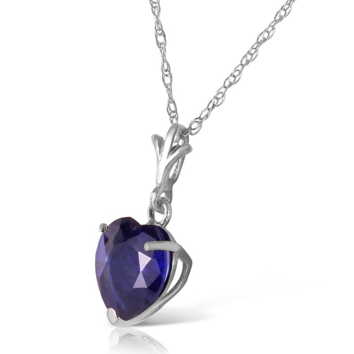 GOLD NECKLACE W NATURAL HEART SAPPHIRE