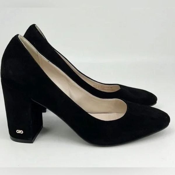 EUC Cole Haan Women’s Alanna Black Suede Block 3” Heel Pump - Size 6.5”