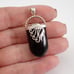 Vintage Onyx Slide Pendant, Unique Sterling Silver Charm, Estate Jewelry Gift