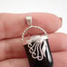 Vintage Onyx Slide Pendant, Unique Sterling Silver Charm, Estate Jewelry Gift