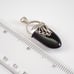Vintage Onyx Slide Pendant, Unique Sterling Silver Charm, Estate Jewelry Gift