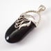 Vintage Onyx Slide Pendant, Unique Sterling Silver Charm, Estate Jewelry Gift