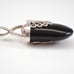 Vintage Onyx Slide Pendant, Unique Sterling Silver Charm, Estate Jewelry Gift