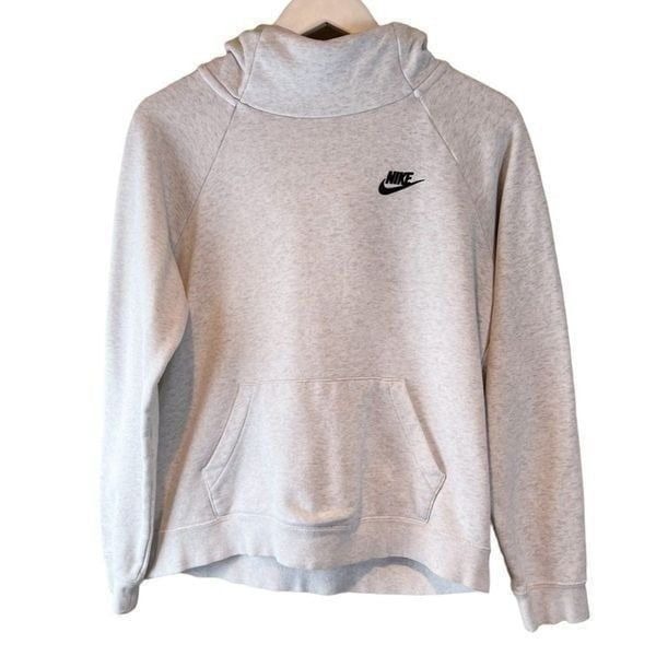 Nike Women's Sportswear Essential White Funnel Neck Hoodie Size Medium