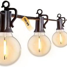 2 Pack 25FT Outdoor String Lights, Globe Patio Lights with 12+1 LED G40 Plastic