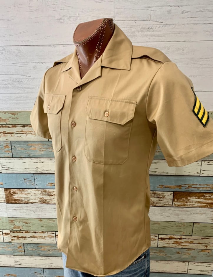 Vintage 80's Men's Short Sleeve Military Shirt