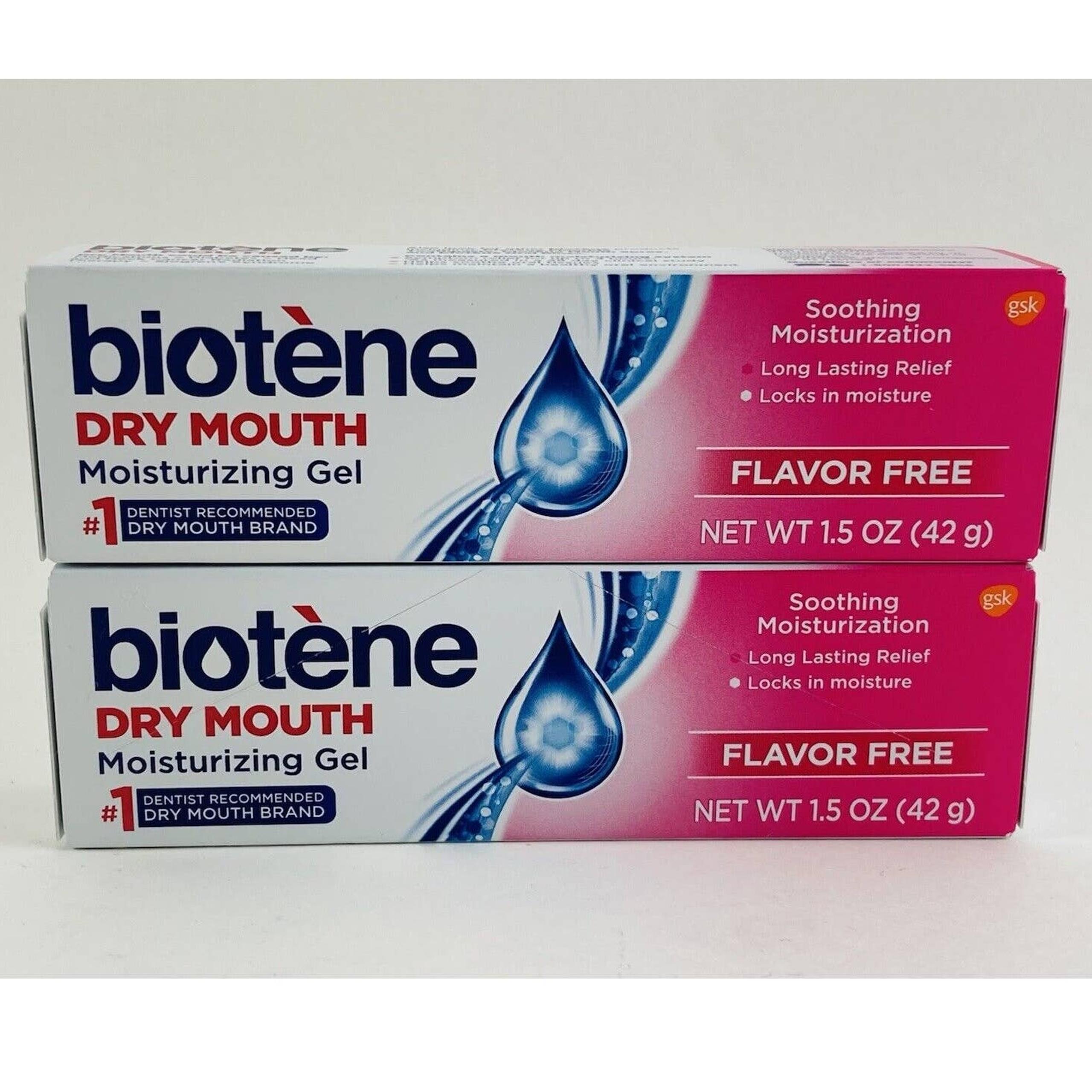 2 Biotene Dry Mouth Oral Balance Moisturizing Gel - 1.5oz Flavor Free Relief