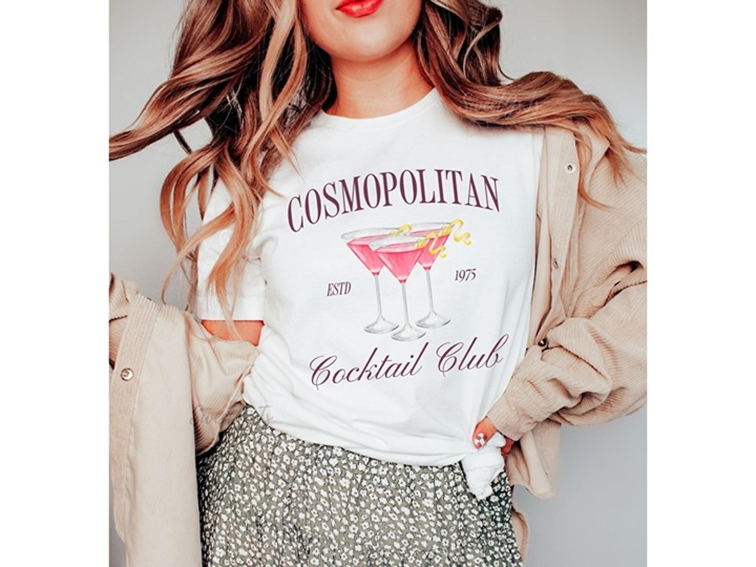 Cosmopolitan Cocktail Club Shirt, Cosmo Girls Club, Social Club Tshirts, Bachelo