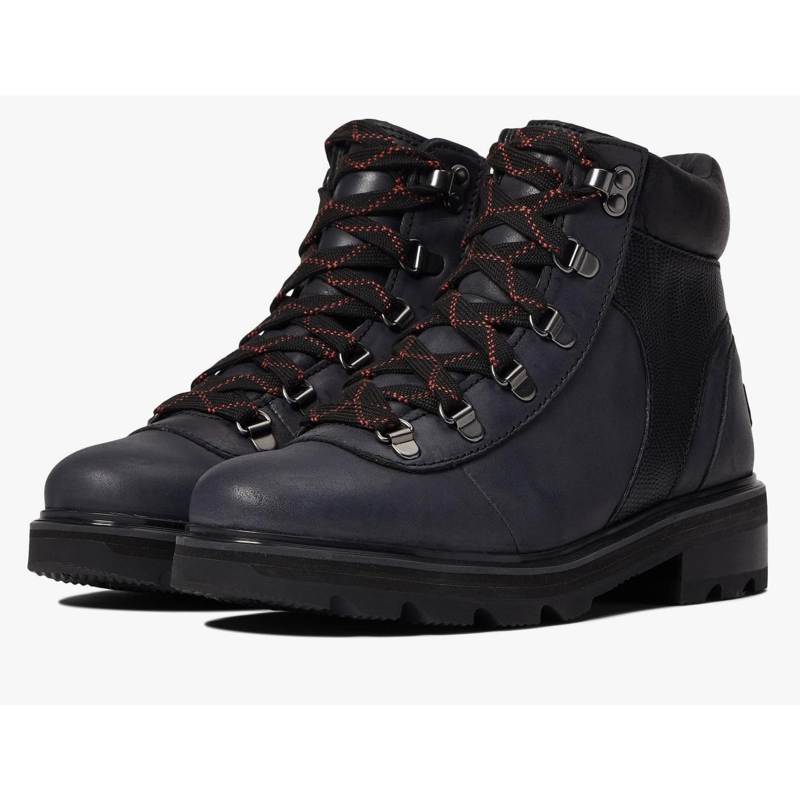 Sorel Lennox Hiker STKD Waterproof Boot 9.5 Black NWT Red Lace Combat Moto 90s